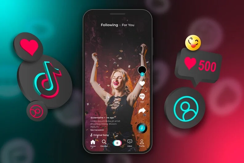 gradient-tik-tok-mockup
